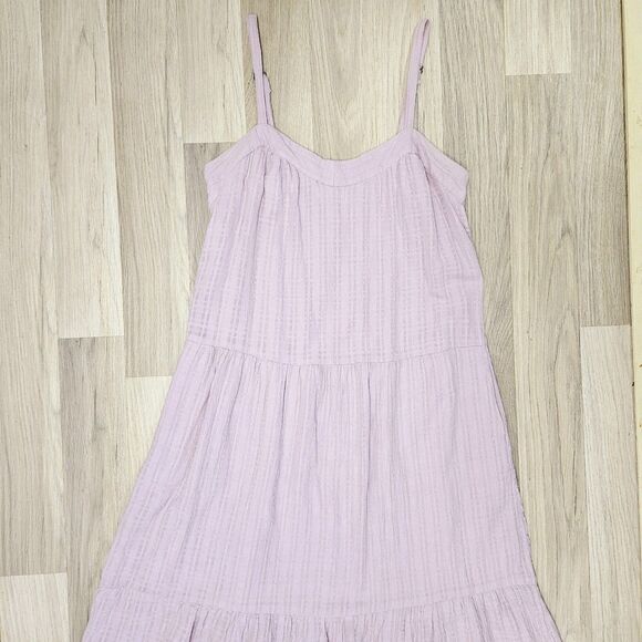 Knox Rose Womens Lavender Cotton Midi Dress Spaghetti Straps Pockets Small - Picture 3 of 10